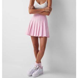Retro bubblegum pink gingham pleated tennis miniskirt NWT